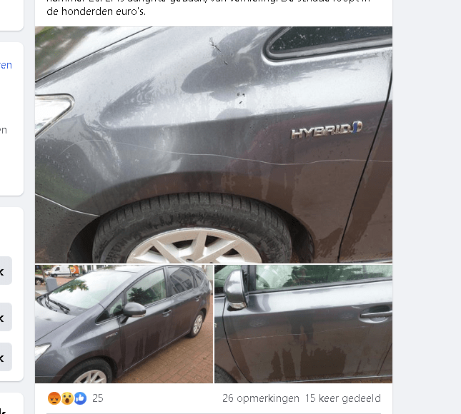 Toyota Prius (Menorcalaan, Nesselande) bewust beschadigd, getuigen gezocht! #bpnesselande