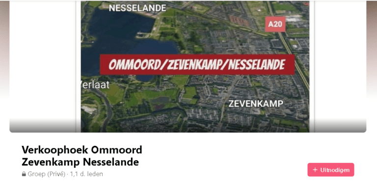 Facebook verkoophoek Ommoord Zevenkamp Nesselande door grens van 1000 leden