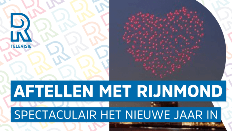 Spectaculair lichtkunstwerk op oudjaarsavond markeren de overgang van 2020 naar 2021 bij RTV Rijnmond