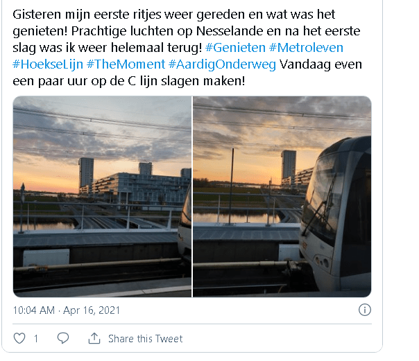Metrobestuurder maakt schitterende foto Nesselande ochtendglorie