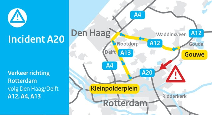 A12 deels afgesloten na dodelijk ongeval bij Zevenhuizen-Zoetermeer