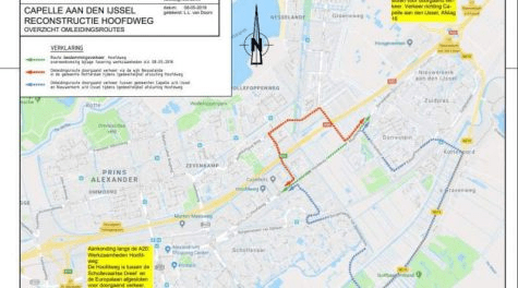 Hoofdweg richting Capelle vanaf januari tot mei 2019 op de schop; tijdelijk veel omleidingen