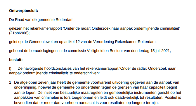 Gemeente Rotterdam, onderzoek ‘Onder de radar’ naar ondermijnende criminaliteit: Preventie is vitaal!