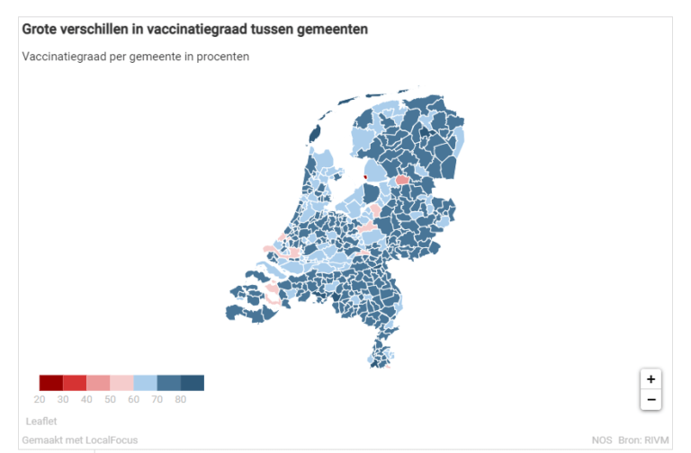 RIVM: ‘Gemeente Zuidplas scoort goed met 72% vaccinatiegraad; Rotterdam zit op 59%’