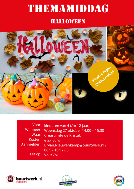 Woensdag 27 oktober 2021 Themamiddag Halloween in Nesselande  #kids