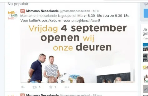 Mamamo Nesselande per 4 september 2015 open