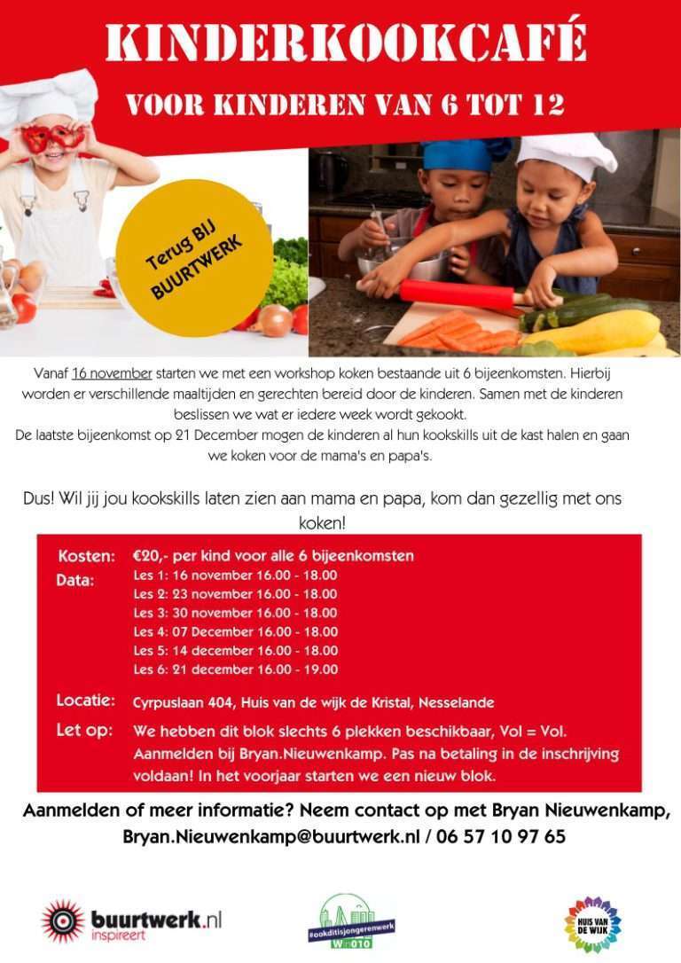 Van 16 november – 21 december 2021 zes edities Kinderkook-café in Nesselande VOL=VOL