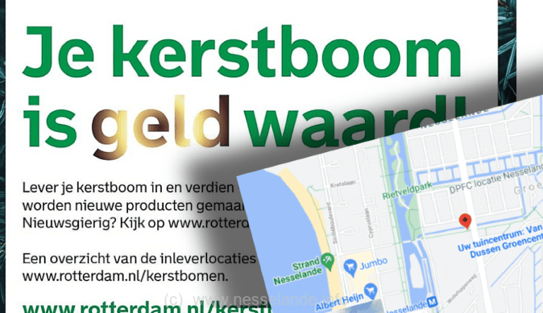 Woensdag 5 januari 2022 12 –  15.30 uur op Jan Wilspad Nesselande uw kerstboom inleveren