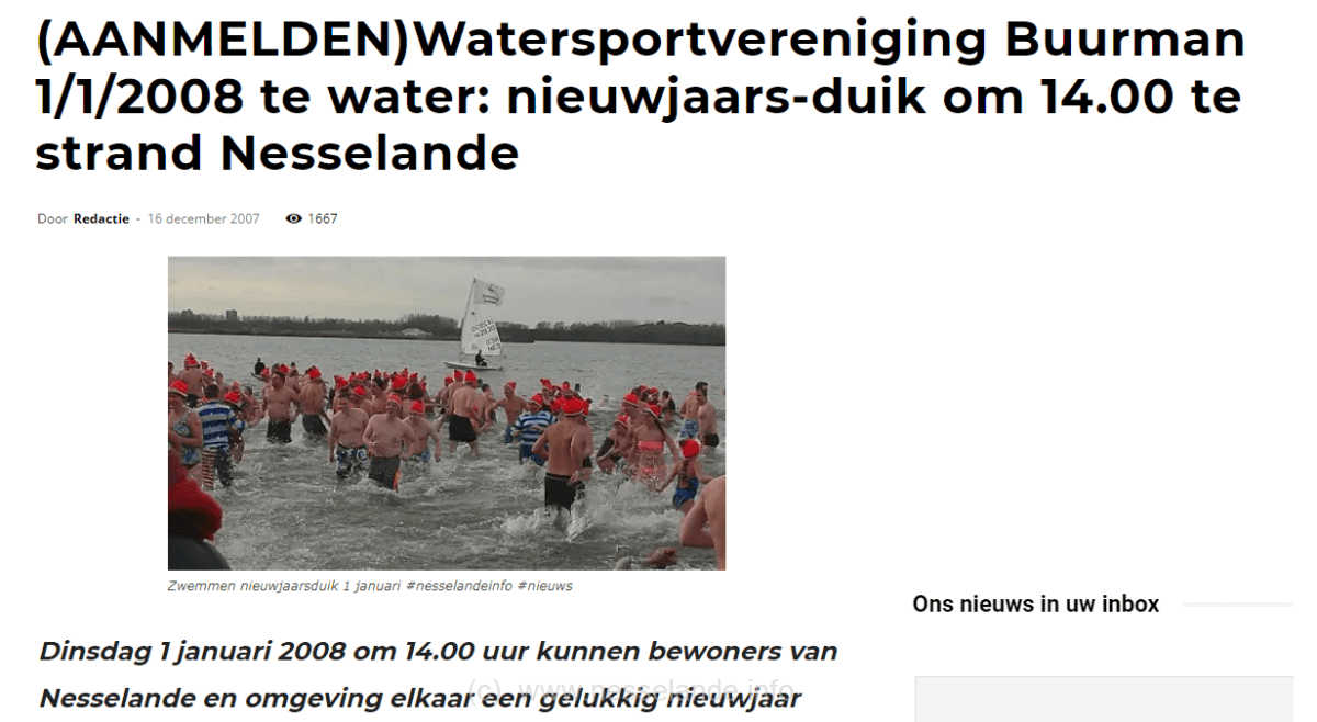 De eerste nieuwjaarsduiken in Nesselande
