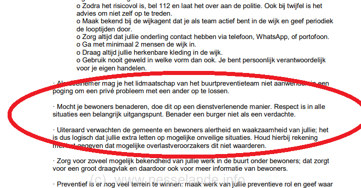 De gemeente Rotterdam verzoek buurtpreventies bewoners respectvol te benaderen