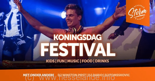 27 april 2022: DJ Winston Post een muziekpodium en meer tijdens #Koningsdag @ waterski beachbar Nesselande