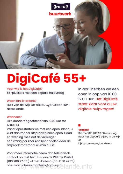 Elke donderdag vanaf 10 uur Digicafé voor 55+ in De Kristal Nesselande #nieuws #hulp