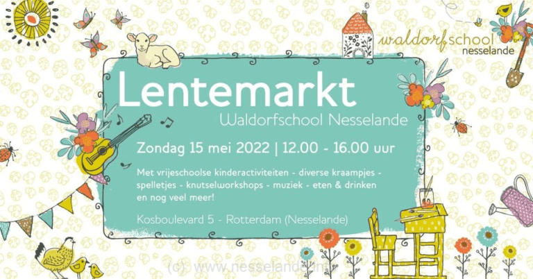 Zondag 15 mei 2022 – 12:00 uur lentemarkt Waldorfschool Nesselande