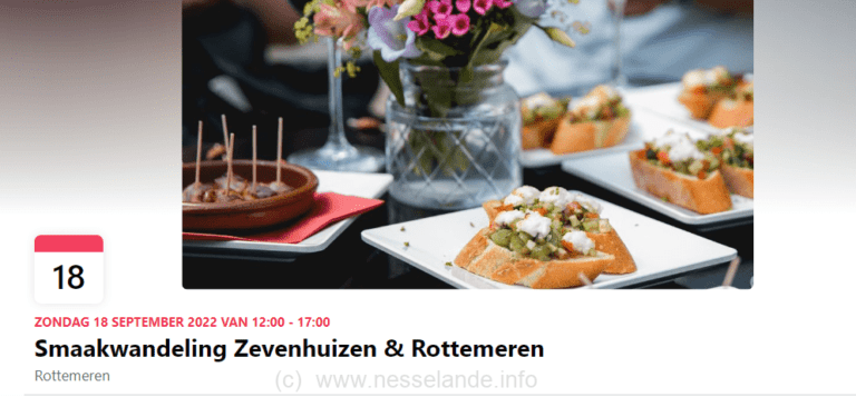 18 september 2022: Smaakwandeling Zevenhuizen & Rottemeren