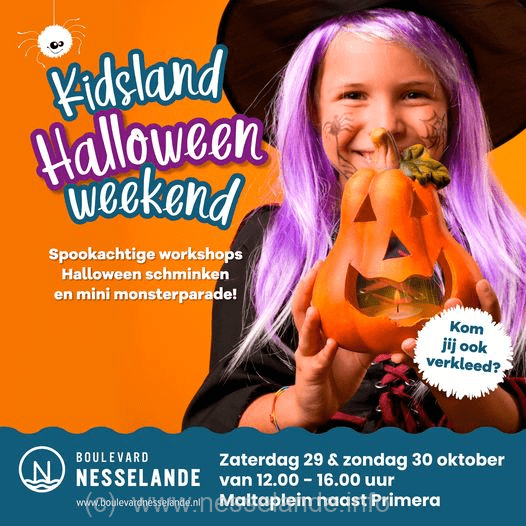 Zondag 30 oktober 2022 Kidsland Halloween aan de Boulevard Nesselande