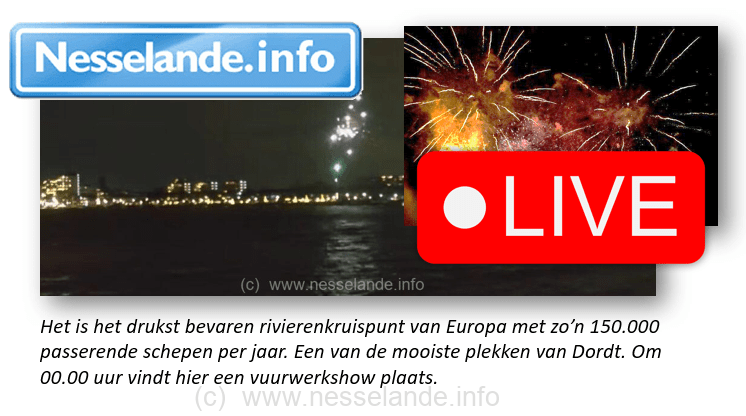 Kijk hier LIVE: ‘Vuurwerkshow Dordrecht gaat 1 januari 2023 wel door’ (webcam) #Drierivierenpunt #vuurwerkshow #live