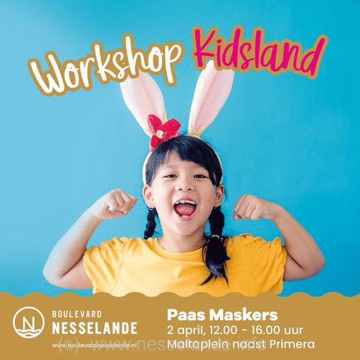 Kom 2 april naar Kidsland Nesselande en maak je eigen Paas Masker!🐰 • 2 april • 12:00 - 16:00 uur • naast Primera • deelname is Gratis