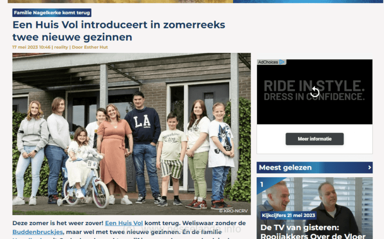 KRO-NCRV: Gezin uit Rotterdam-Nesselande in tv-programma ‘Een Huis Vol’