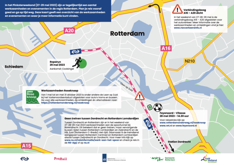Drukte en wegwerkzaamheden Pinksterweekend #A20
