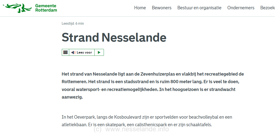 De gemeente promoot strand Nesselande als een zeer levendig recreatiestrand