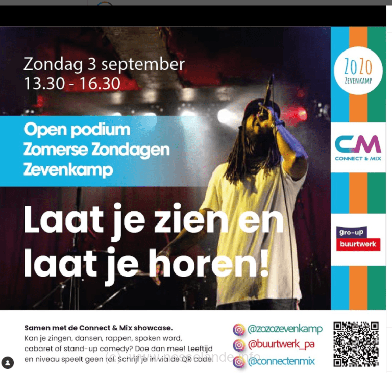 Zozozo Zevenkamp leeft! Doe mee; Open podium 3 september