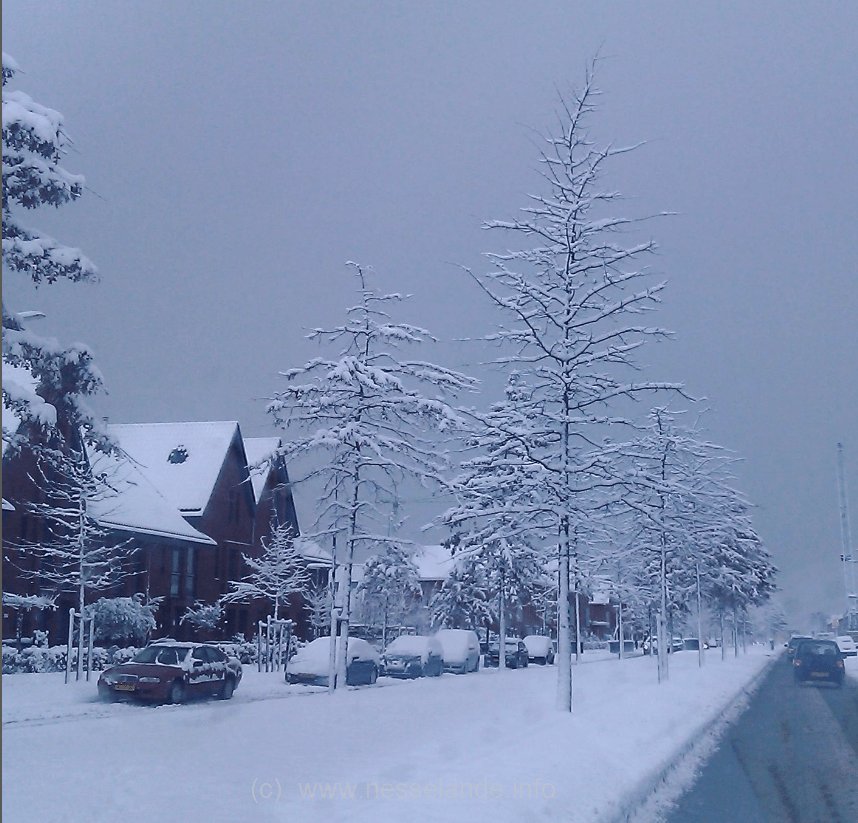 Laan van Avant-Garde in de sneeuw