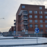 2024 sneeuw: zijstraten wijk Nesselande glad