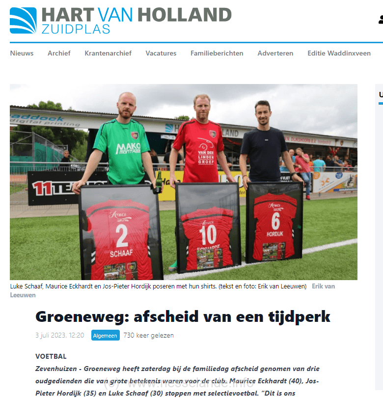 Afscheid van spelers