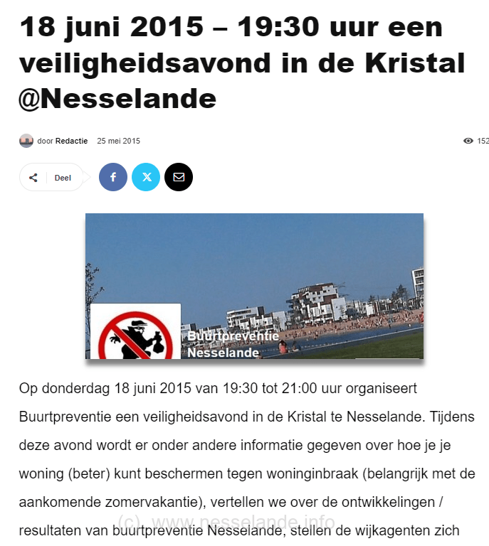 Bij de geboorte van de Buurtpreventie Nesselande.