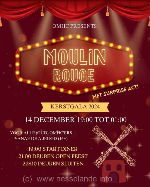 Moulin Rouge kerstgala voor OMHC hockey Nesselande