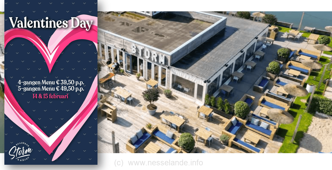 Storm Beachbar & Bistro Nesselande: Romantisch genieten met exclusief Valentijnsmenu