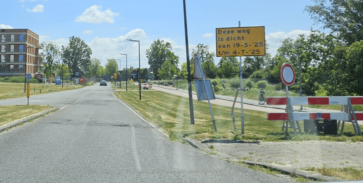 Van 19 mei tot 4 juli werkt de gemeente aan de bouwweg langs project Finesse achter de boulevard van Nesselande.