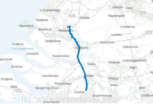 A16: afsluiting richting Rotterdam; 22 - 23 september 2025
