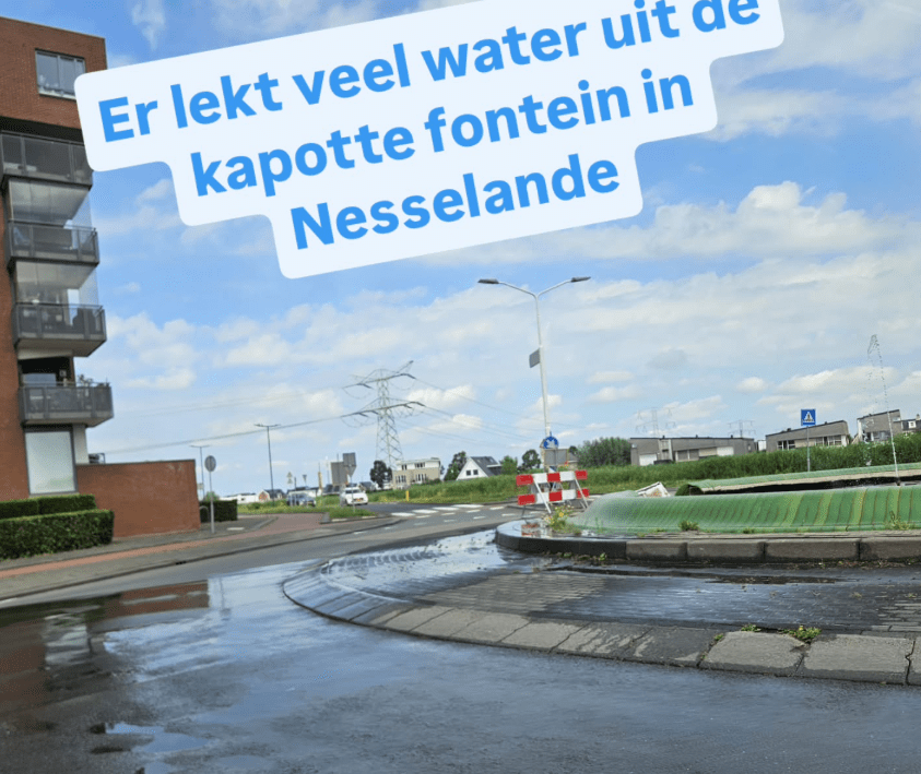 Gemeente zet op verzoek Nesselande.INFO lekkend fontein uit 