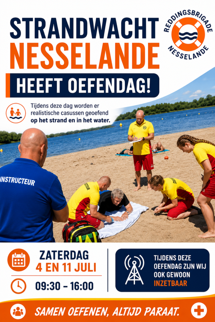 Strandwacht Nesselande oefent 4 en 11 juli 2026