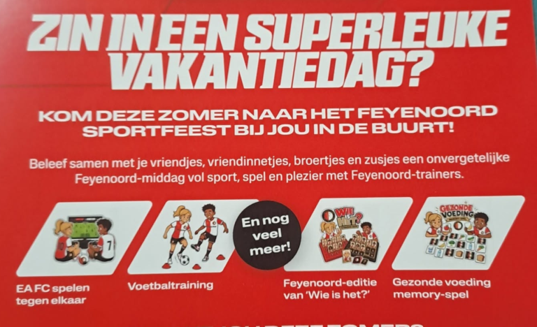 Gratis voetbalfeest Feyenoord aan de boulevard van Nesselande