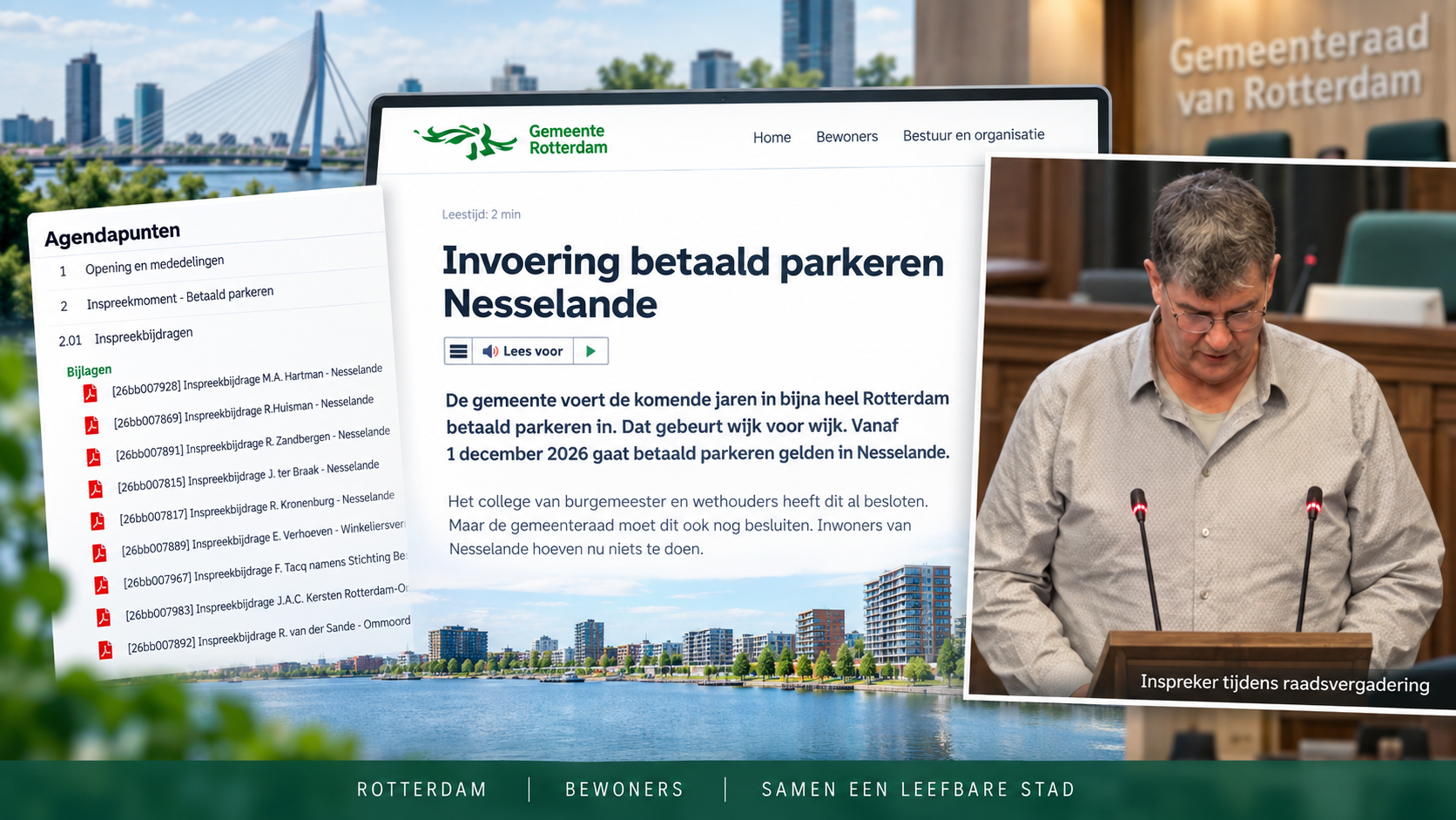 Nesselanders spreken in op Statdhuis over invoeren Betaald Parkeren