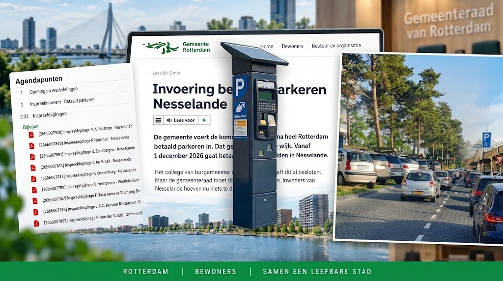 DEFINITIEVE INVOERING BETAALD PARKEREN IN NESSELANDE; 'demonstraties' moeten vooral Leefbaar Rotterdam aandacht geven