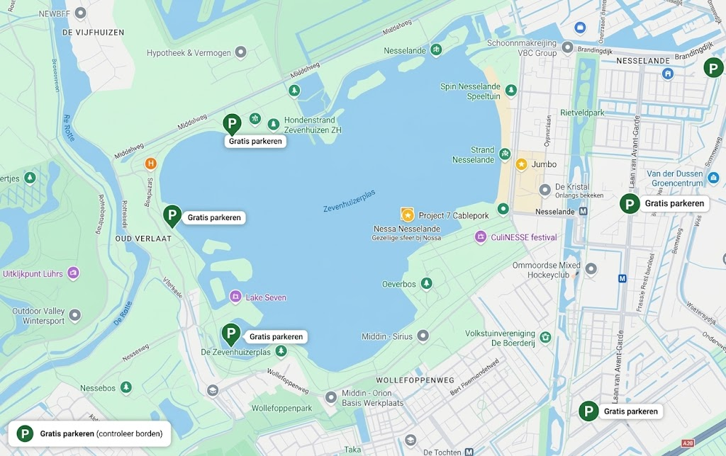 Gratis parkeren vlakbij Nesselande en de Zevenhuizerplas