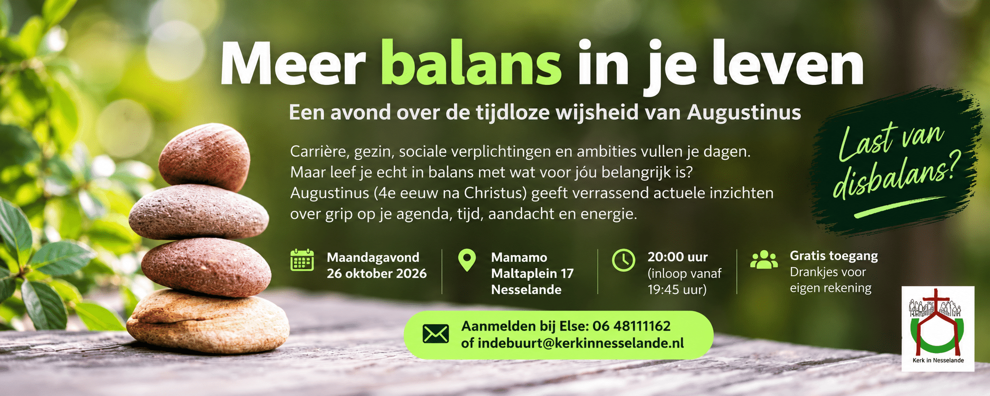 Meer balans in je leven? Thema-avond in Nesselande over tijd, aandacht en energie
