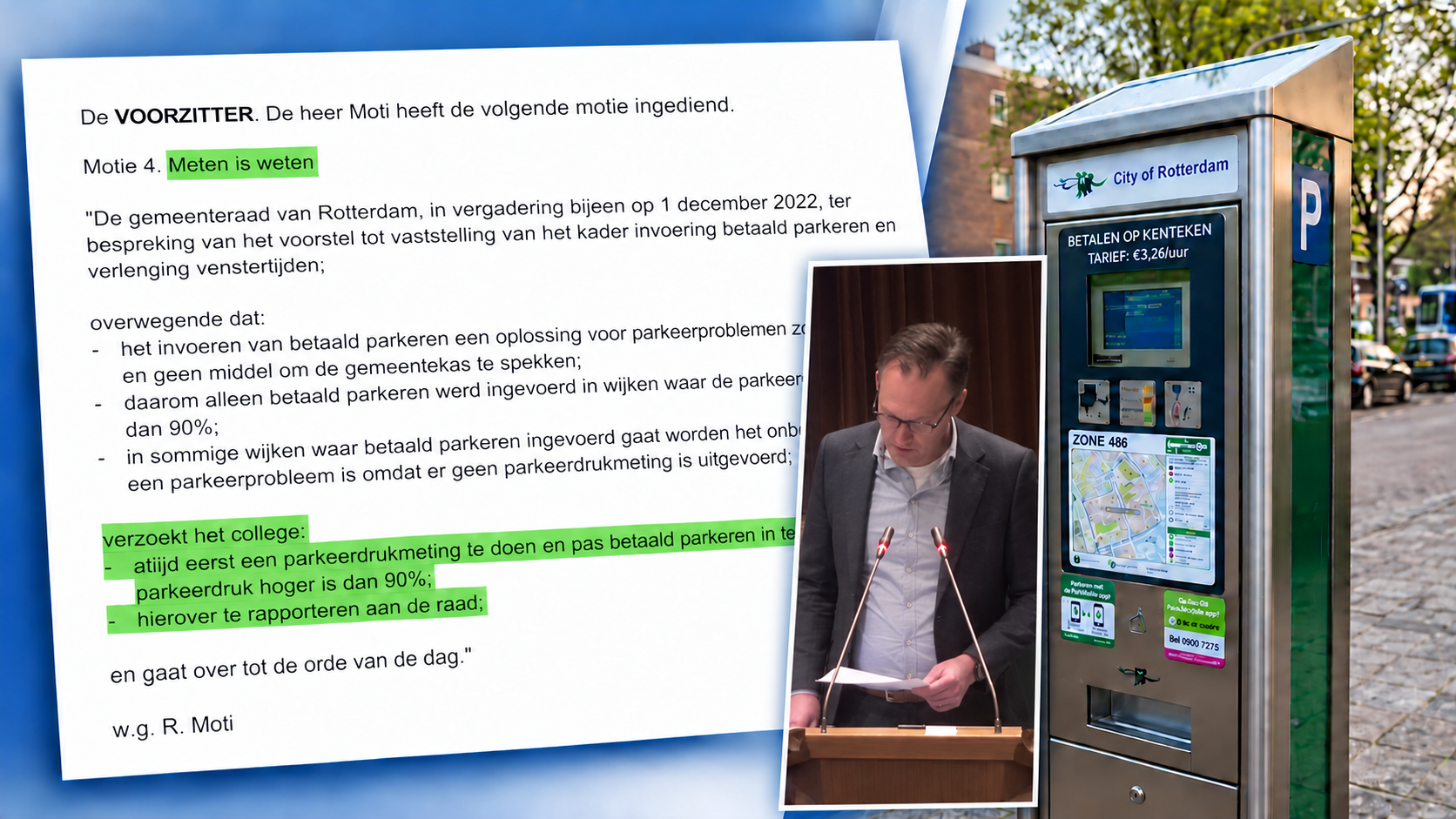 BREKEND! Leefbaar Rotterdam stemde TEGEN parkeerdrukmeting-voorwaarde betaald parkeren 